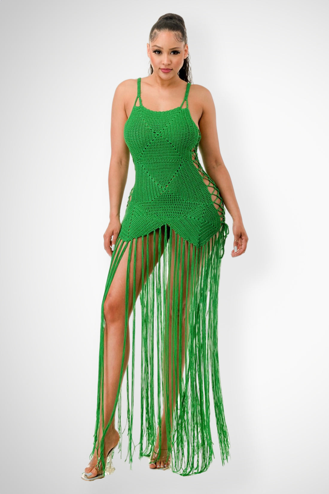 PoundCake Emerald Delight Crochet Dress