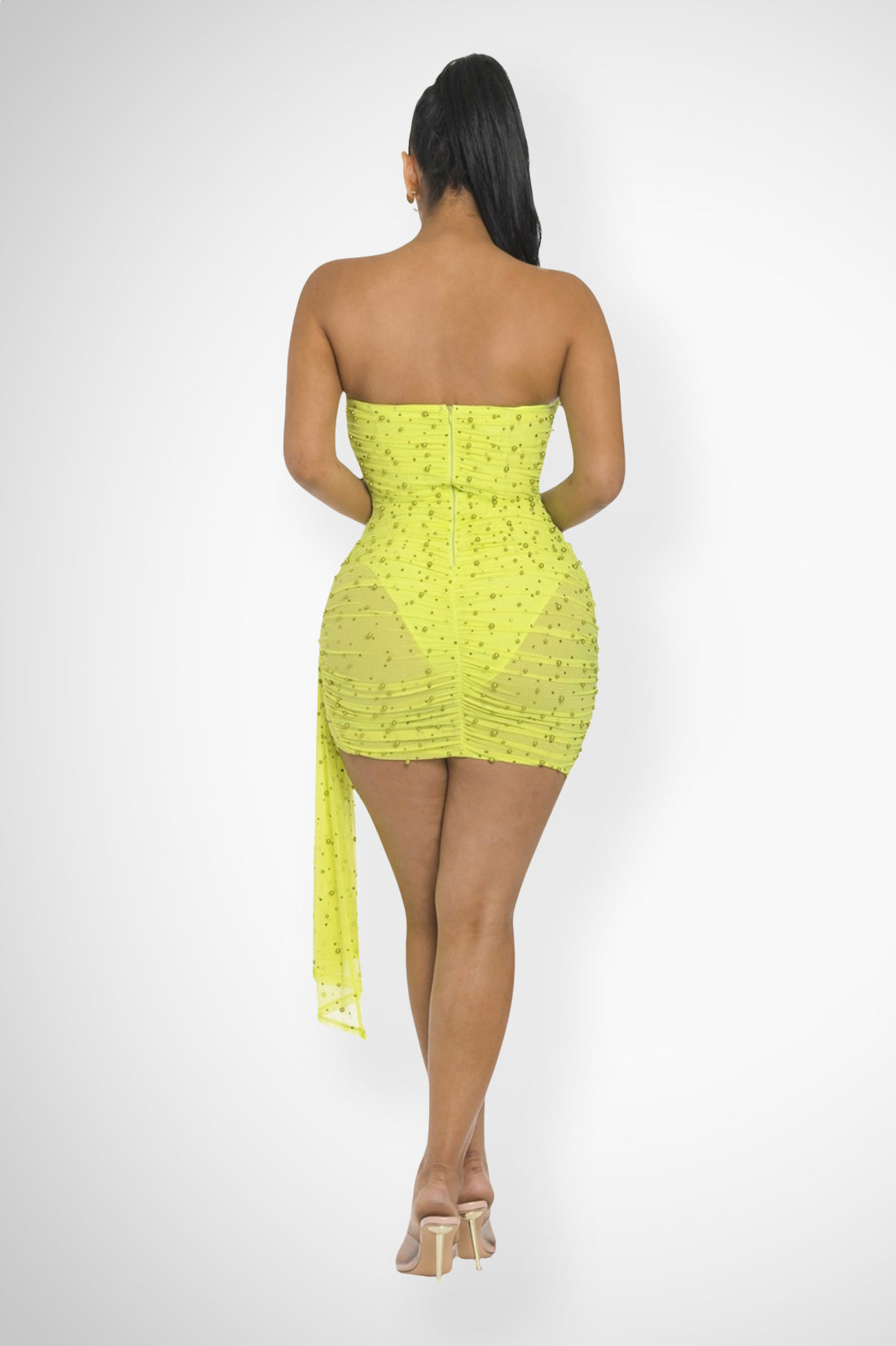 Poundcake Luminous Lime Mini Dress