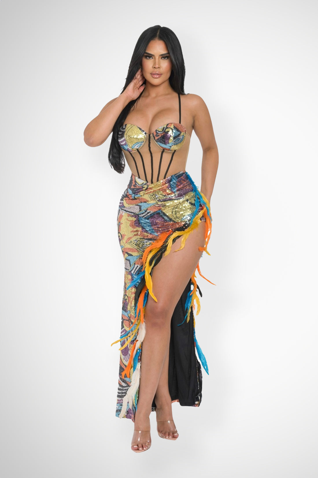 PoundCake Opulent Feather Dress